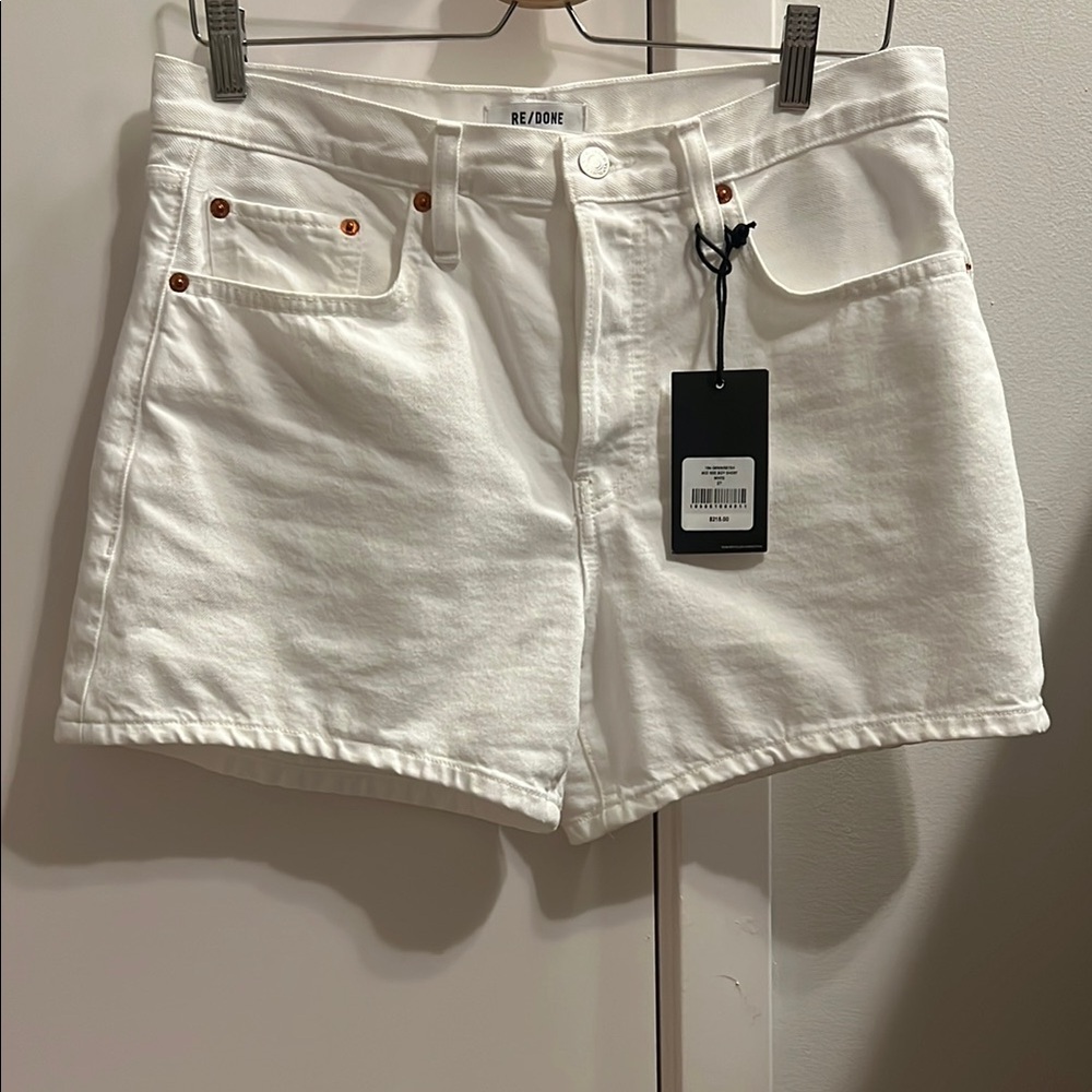 RE/DONE Women's White Denim Shorts